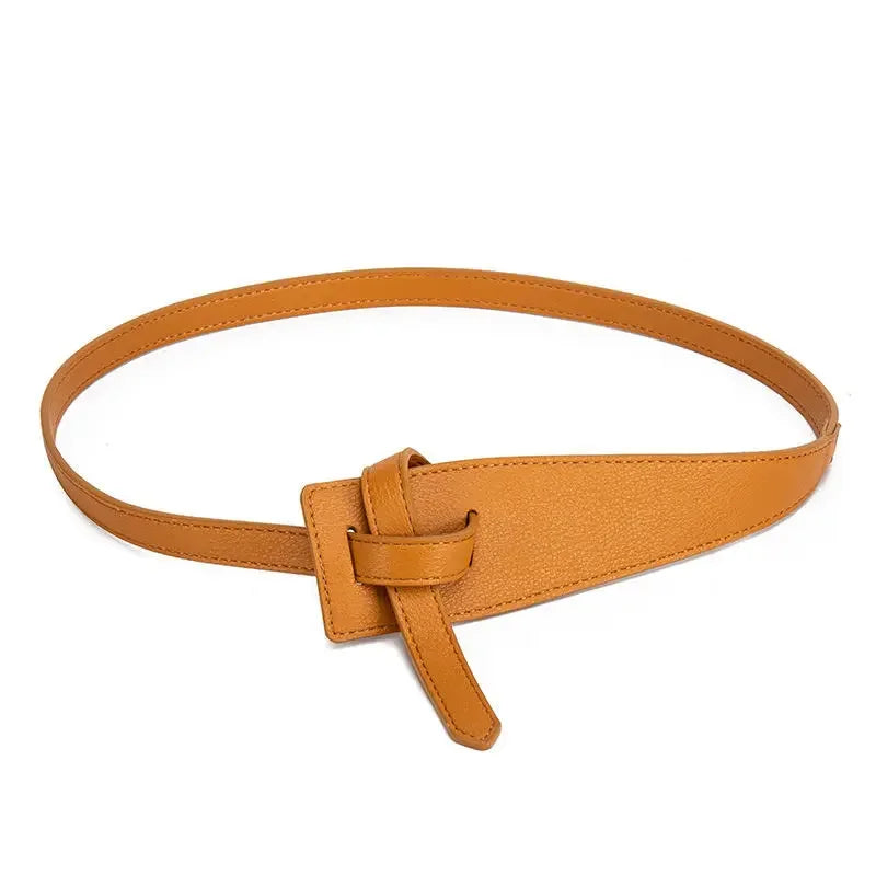 Designer Belts for Women High Quality Knot Soft Pu Leather Long Cummerbunds Wide Coat Ceinture Femme Dress Waistband Cintos