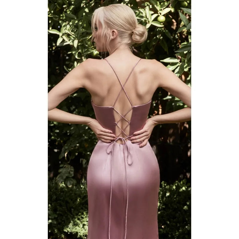 Robe de soirée sexy à taille haute pour femme, tenue de soirée élégante et longue, dos nu, slim, couleur unie, 2024