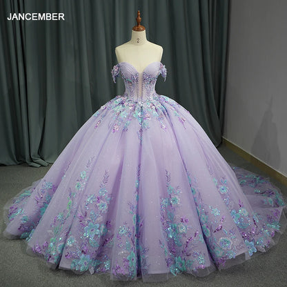 Robe de bal princesse chérie 2024 robes de Quinceanera perles robes de soirée de célébrités perles fleurs 3D robes 15 ans DY6762