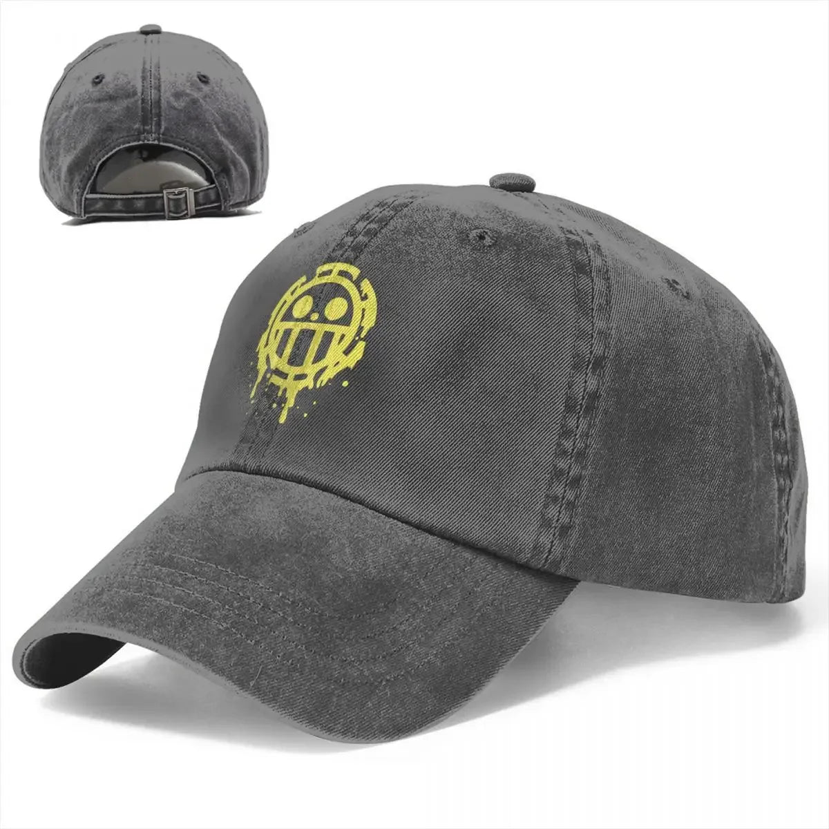 Gorra de béisbol con diseño de calavera y corazón de anime, ajustable, de una pieza, para verano y otoño, estilo hip hop, 2022