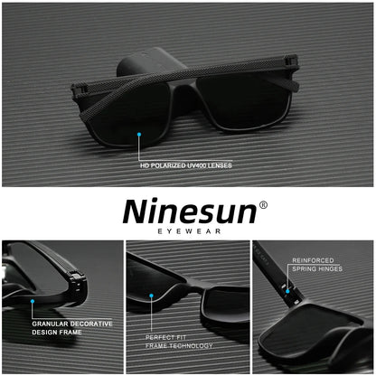 Gafas de sol clásicas NINESUN para hombre, lentes polarizadas antideslizantes, UV400 TR90, gafas para mujer, gafas de conducción de alta calidad a la moda