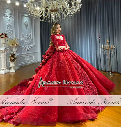 Amanda Novias Red Luxury Wedding Dress NS4738