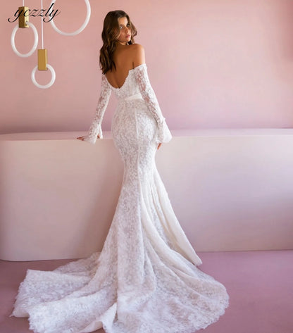 Vestido De Novia De Manga Larga De sirena, Vestido De Novia De encaje, Sirena Corte 2023, Manga Larga para mujer, Casamento Boda Abito Da Sposa