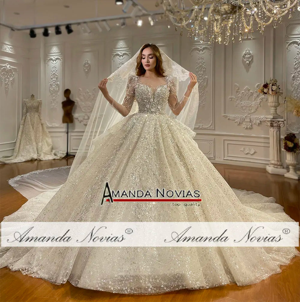 Amanda Novias Removable Sleeves Wedding Dress NS4765