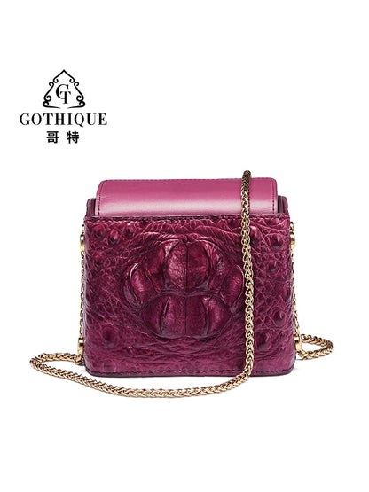 Sac de luxe en cuir de crocodile pour femme, mini sac carré tendance 2023, nouveau petit sac à bandoulière avec chaîne pour femme, sac à bandoulière 50