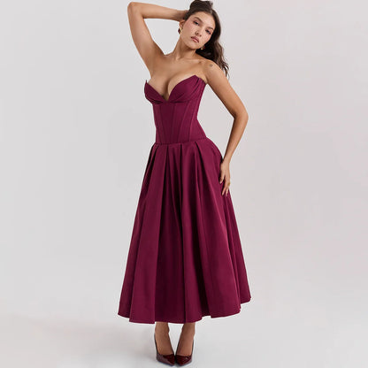 Robe d'été élégante pour femme Suninheart 2024 Nouveautés Vin Occasion formelle Robe corset Longues robes de soirée Vêtements pour femmes