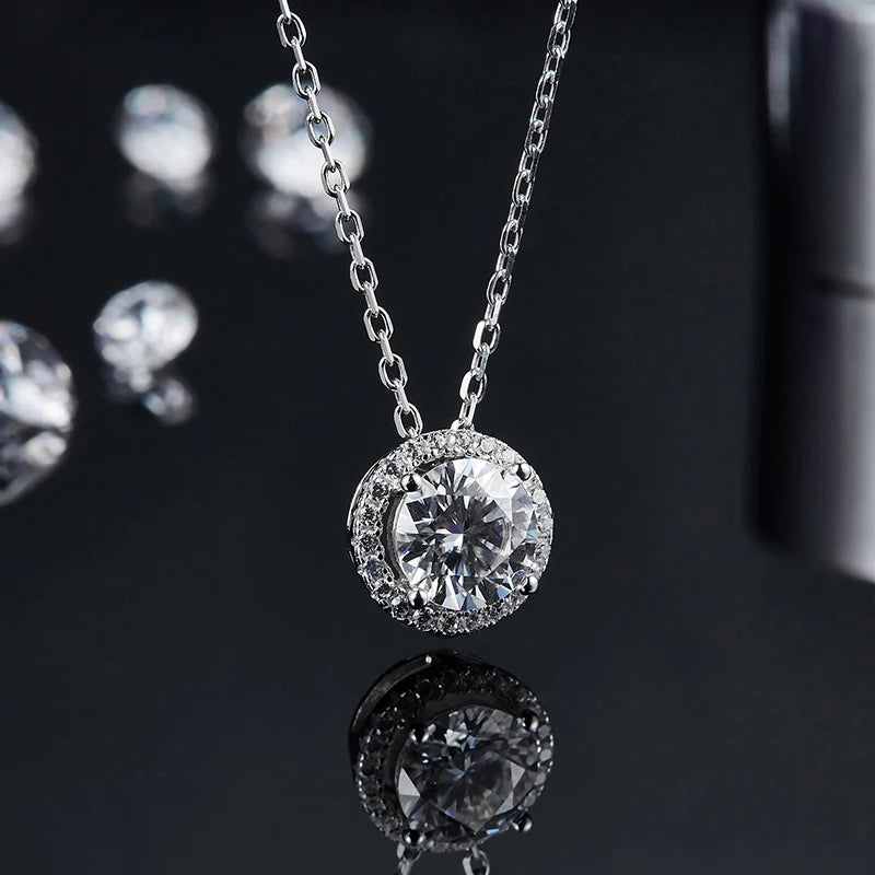 Bijoux en diamant de luxe pour petite amie Collier et boucles d'oreilles à tige en argent sterling 925 avec diamants cultivés en laboratoire de haute qualité avec certificat