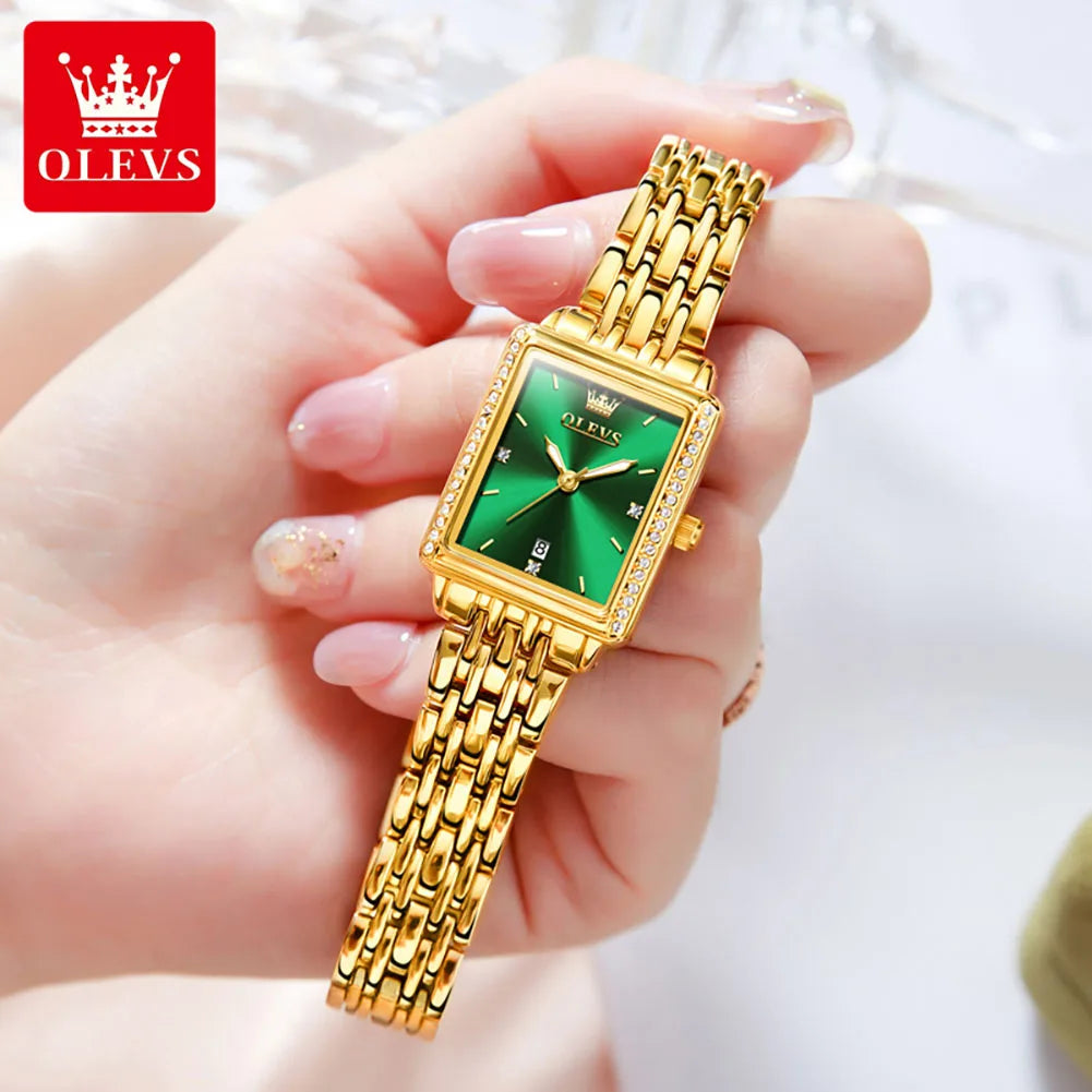 OLEVS 9995 Elegante reloj de pulsera de cuarzo para mujer con fecha automática, reloj original de primera marca para mujer, relojes luminosos de lujo a prueba de agua 2024