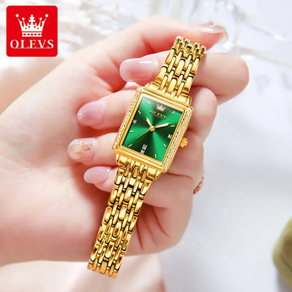 OLEVS 9995 Montre-bracelet à quartz élégante pour femme avec date automatique Montre originale de marque supérieure pour femme Montres lumineuses étanches de luxe 2024