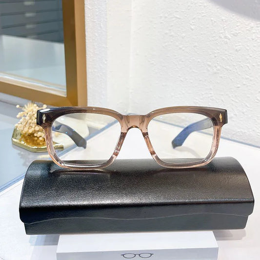 Gafas cuadradas de acetato hechas a mano PLAZA, diseño de moda, de alta calidad, para hombres y mujeres, graduadas, para miopía, gafas ópticas retro