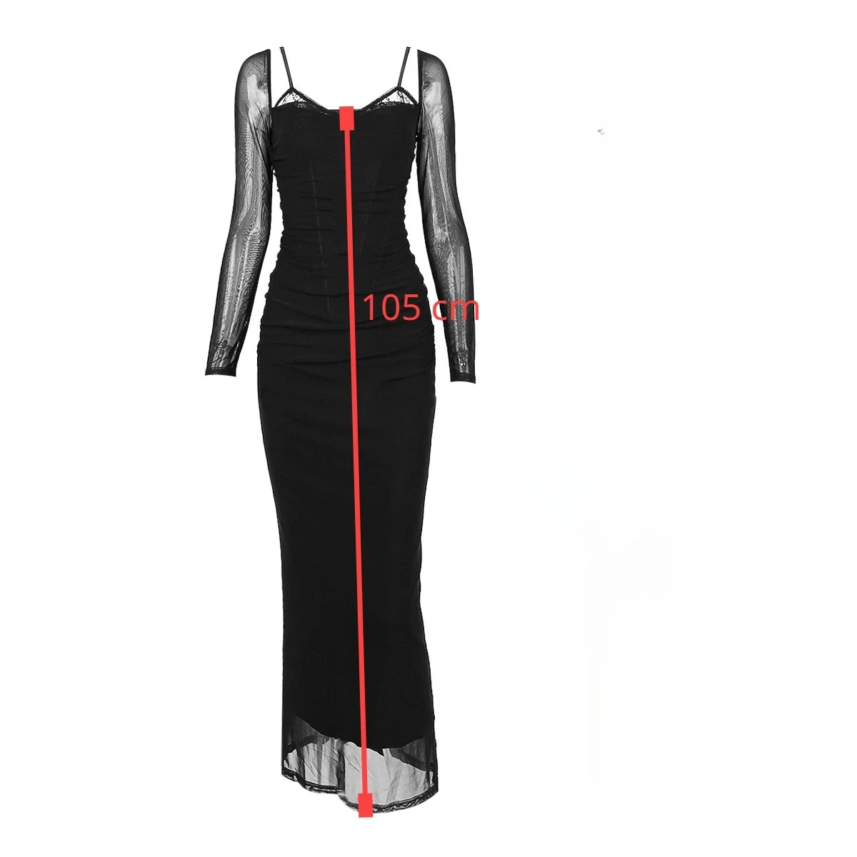 2023 Spring and Summer New Women's Long Sleeve Corset Dress Mesh Slim Fit Dress Sexy Black Maxi Birthday Party Dresses Elegant