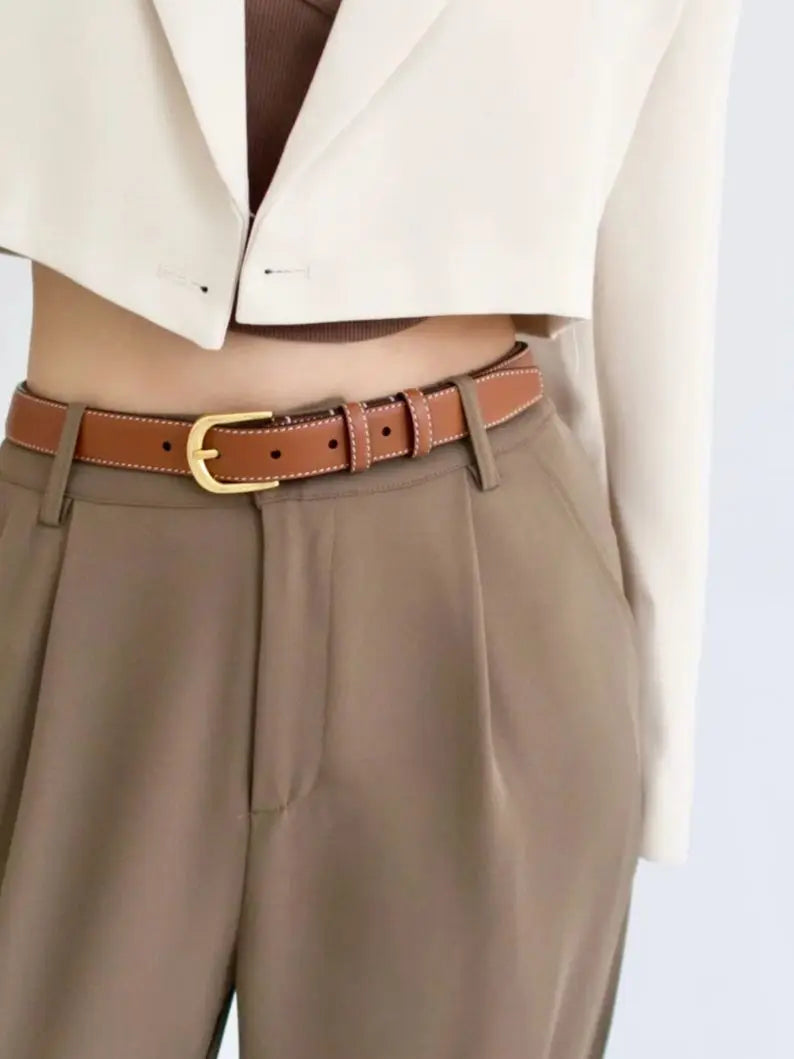 Ceinture en cuir de vache véritable pour femme 2024, nouvelle ceinture de créateur de mode pour femme, pantalon décontracté, ceinture de marque de luxe de haute qualité