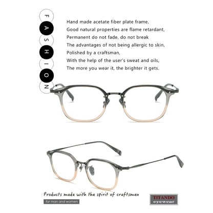 Montura combinada de titanio y acetato de estilo japonés para hombres y mujeres Gafas de color degradado Eyevan Same Design FOSTER