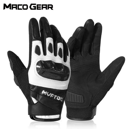 Guantes de ciclismo para hombre, de cuero, con pantalla táctil, para exteriores, para ciclismo de montaña, deportes de equitación, senderismo, bicicleta, motocicleta, equipo de protección antideslizante