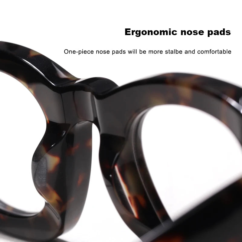 Retro Women Eyeglass Frame High-quality Acetate Round Thick Wide Edged Myopia Optical Glasses Fashion Men Prescription Eyeglass