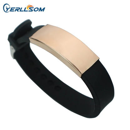 YERLLSOM 100PCS  Hot selling adjustable silicon wristband gift wholesale fashion slap wristband clips stainless steel wristband