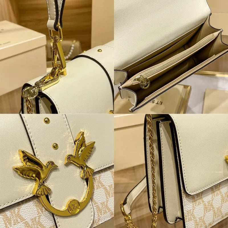 MAGIC KING Light Luxury Brand Women's Retro Square Bag 2023 New Genuine Leather Advanced Designer One Shoulder Crossbody Bag