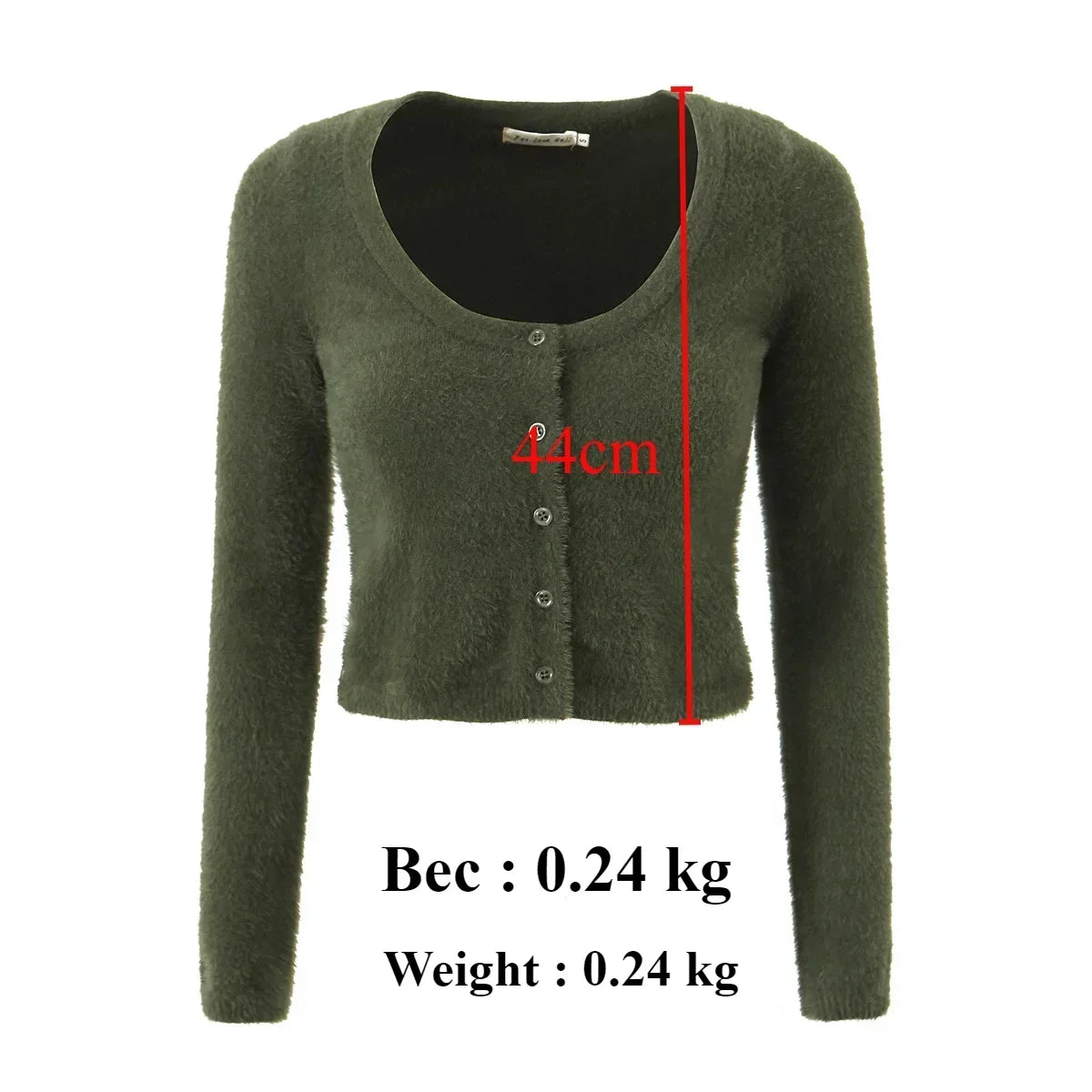 Oligai Autumn Sexy Mohair Cardigan Women Fashion Vintage Knit Cropped Sweaters Casual Long Sleeve Button Up Crochet Top