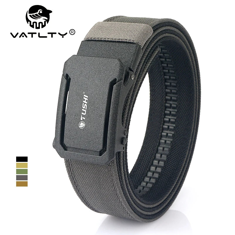 VATLTY Nouvelle ceinture militaire pour hommes en nylon robuste avec boucle automatique en métal Ceinture de service de police Ceinture tactique d'extérieur Accessoires IPSC