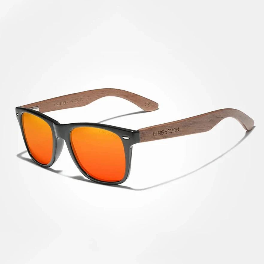 Lunettes de soleil en noyer pour femmes KINGSEVEN Lunettes polarisées en bois pour hommes Lunettes de protection des yeux UV400 faites à la main Lunettes de conduite classiques