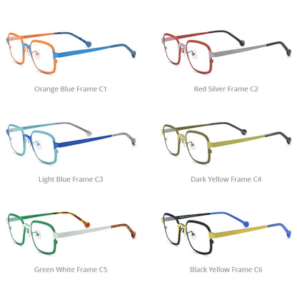 FONEX Pure Titanium Eyeglasses Frame Men 2024 New Retro Square Glasses Women Colorful Eyewear F85805