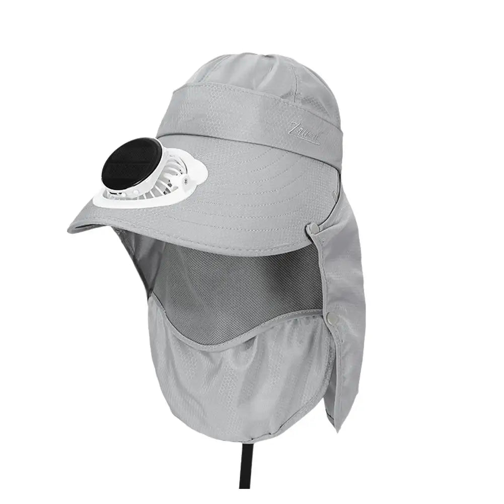 Sombrero con ventilador de carga solar para trabajar al aire libre, sombrilla, maceta para recoger el sol, sombrero para el jardín de té, protección para invernadero, extraíble