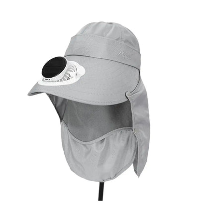 Chapeau de ventilateur de charge solaire Travail en extérieur Parasol Pot de soleil Cueillette Chapeau de soleil Protection du jardin de thé Serre Amovible