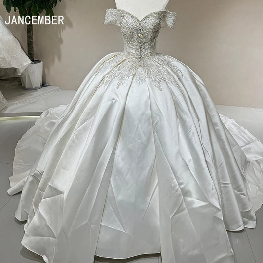 Robe de mariée simple à col en V profond, robe de bal, manches courtes, dos nu, princesse, fête, robes de mariée DW0020