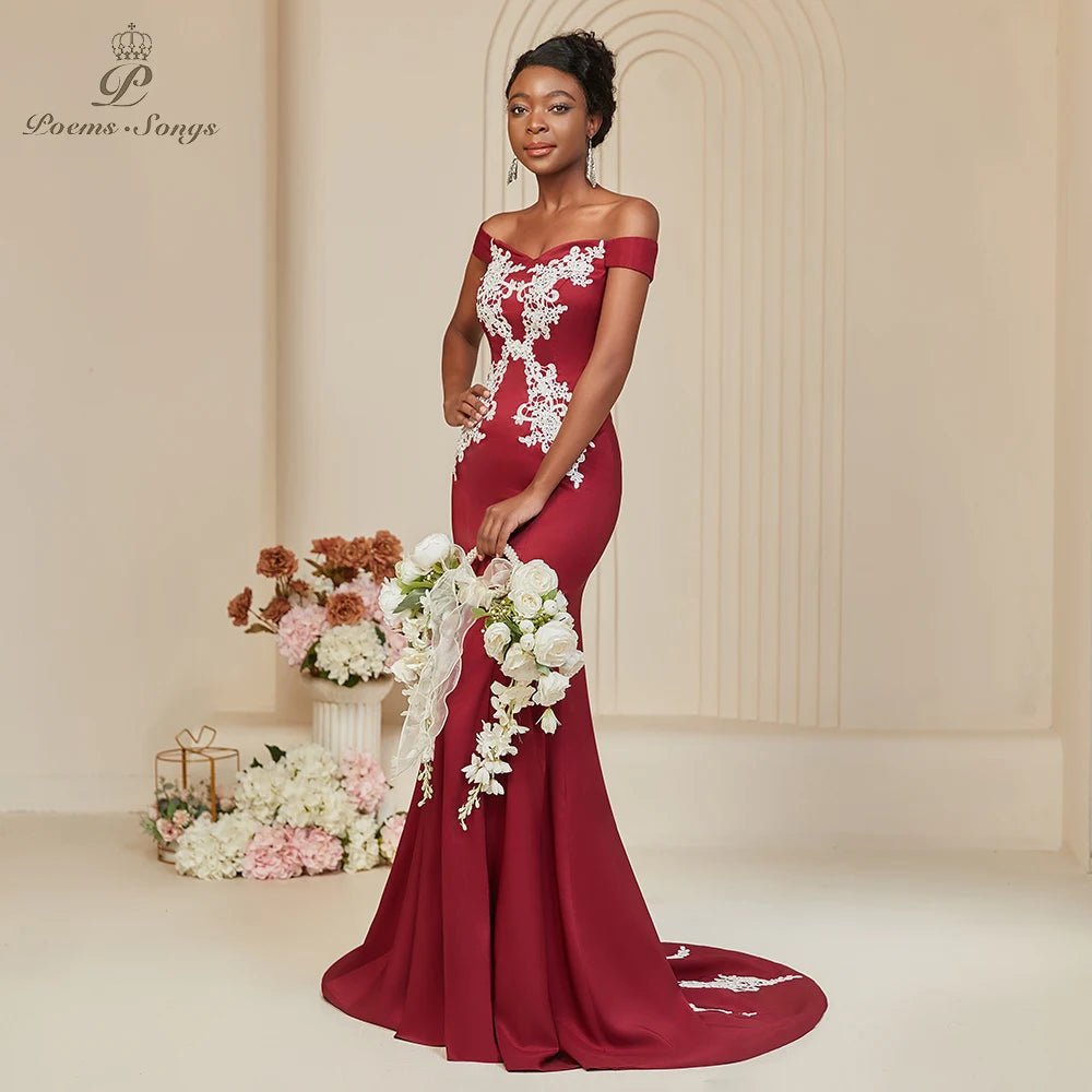 Robes d'occasion sur mesure sophistiquées Robe de soirée bordeaux Corsage sirène Robe à bretelles dans le dos Robes de demoiselle d'honneur pour événements formels