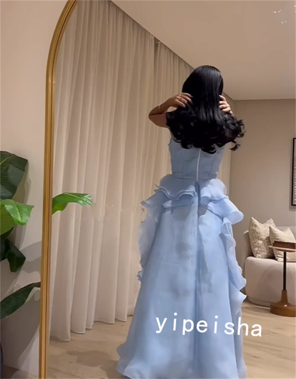 Vestidos de fiesta de boda en crepé con capas, corte A, sin tirantes, a medida, para ocasiones especiales, hasta el suelo, de Arabia Saudita