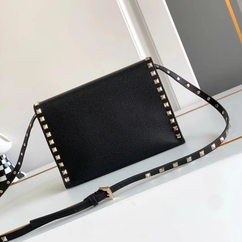 2024 Luxury Design Rivet Crossbody Bag Women Genuine Leather Single Ladies Hand Bags Shoulder Messenger Stud Purses and Handbag