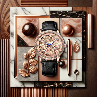 Nouvelle montre pour homme en or rose creuse entièrement automatique mécanique montre pour homme tempérament décontracté montre polyvalente