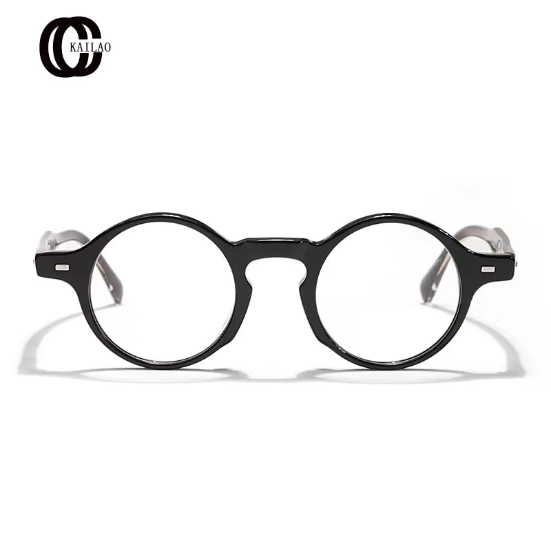 2024 Nuevo marco de anteojos retro ovalado de acetato para hombres y mujeres, gafas ópticas personalizadas de diseñador de moda hechas a mano de alta calidad