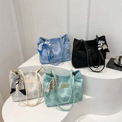 Bolsos de mano de moda para mujer, bolso de hombro informal y versátil para ir al trabajo, bolso de mano de nailon de gran capacidad para estudiantes