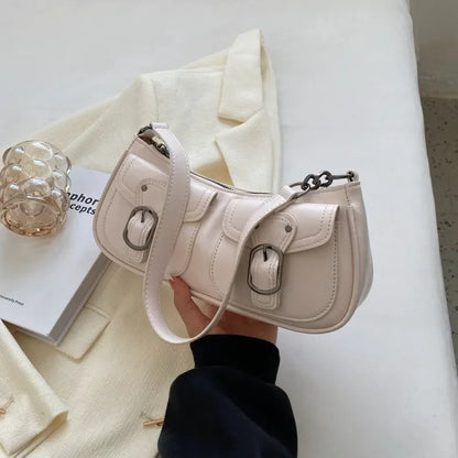 Sac à bandoulière en cuir tendance pour femmes 2023 Tendance féminine Simple Petite poche Design Sacs à main et sacs à main sous les aisselles