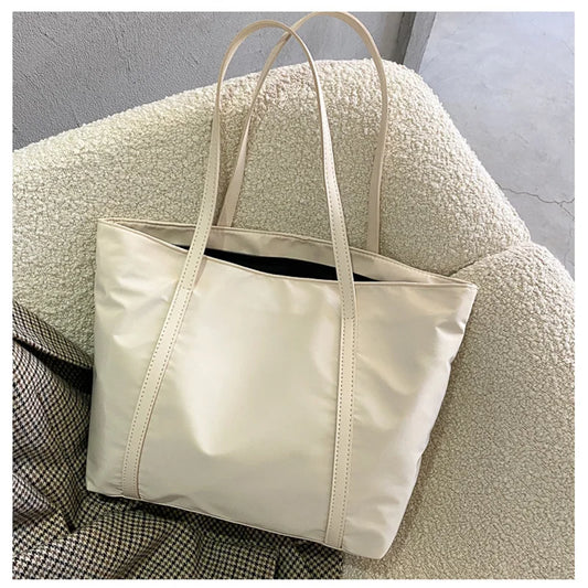 Sac à bandoulière simple de couleur unie, sac à main Oxford à poignée supérieure, fourre-tout pour femme, grande capacité, sacs de shopping à fermeture éclair pour femmes 2022