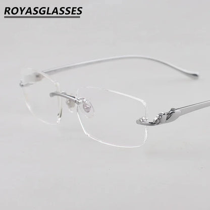 2024 Rimless 0061 Luxury brand glasses Ultra-light titanium frame classic frameless fashion eyewear Leopard head fashionistas