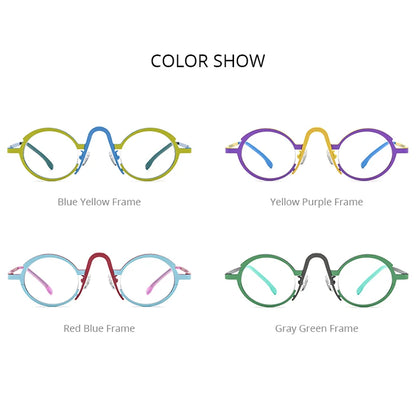 FONEX Colorful Titanium Eyeglasses Frame Women Retro Fashion Oval Glasses 2023 New Eyewear F85772