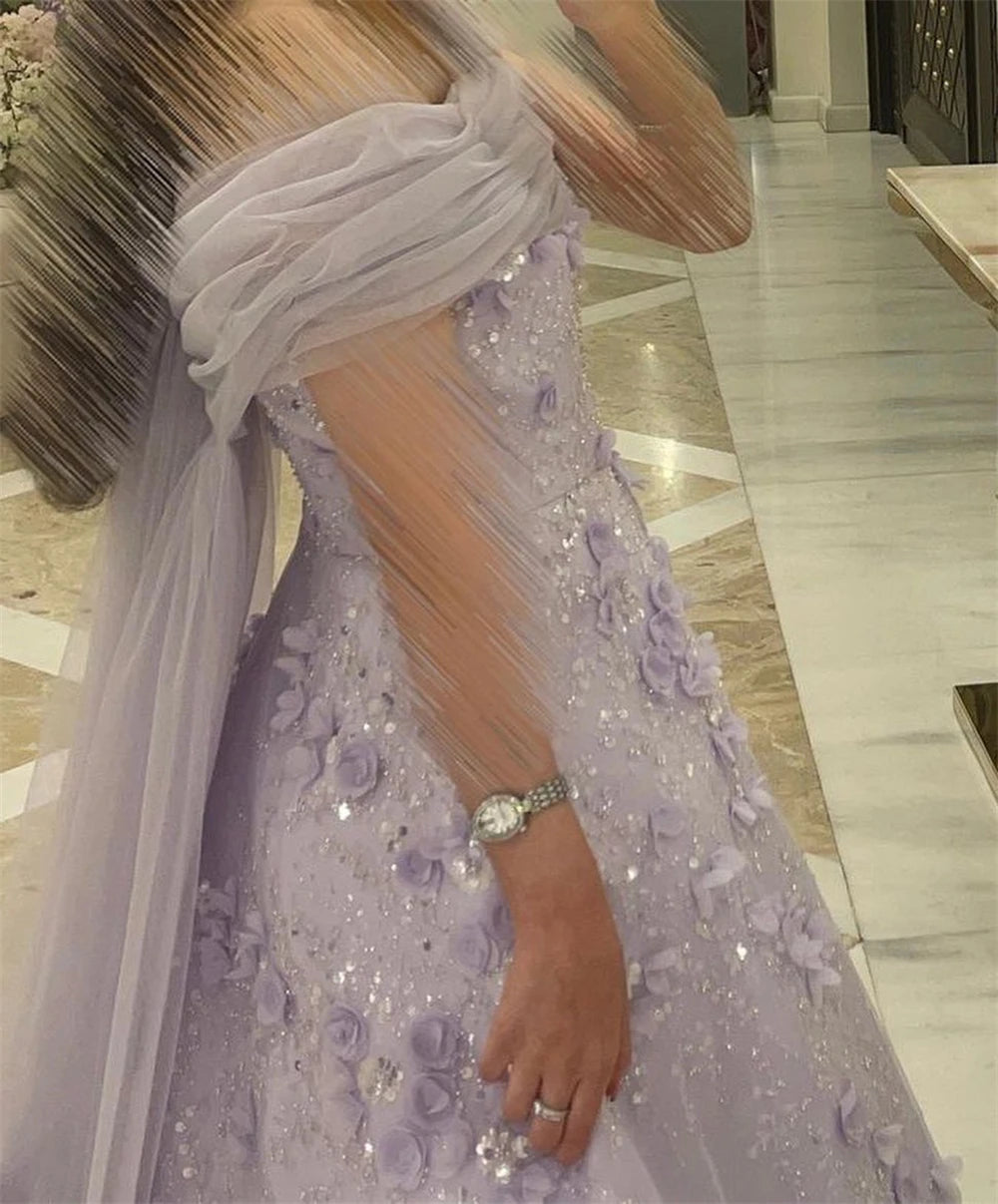 Vestido de noche, vestido formal de fiesta, tirantes transparentes, corte en A, largo hasta el suelo, flores, tul, vestidos de ocasión a medida, Arabia Saudita