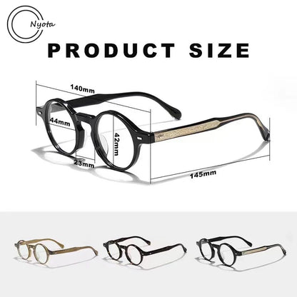 Gafas redondas de acetato hechas a mano de alta calidad para hombre y mujer, anteojos ópticos para miopía, lectura, tendencia personalizada