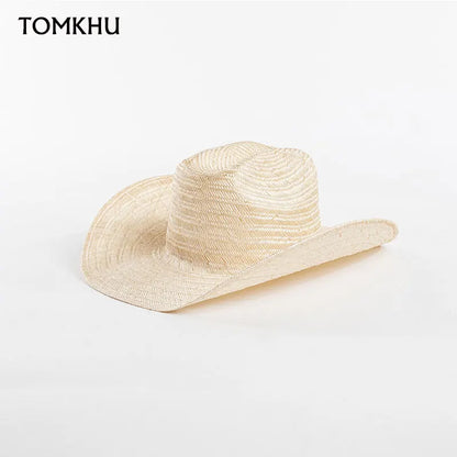 European American Fashion Spring Summer New Leisure Curled Sisal Straw Hat Women Men Panama  azz Cap High Quality Sun Hat Fadora