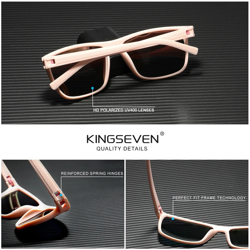 Lunettes de soleil tendance pour femmes KINGSEVEN, nouveau design, verres miroir arc-en-ciel, polarisées, UV400, Chroma Party, lunettes pour hommes de haute qualité