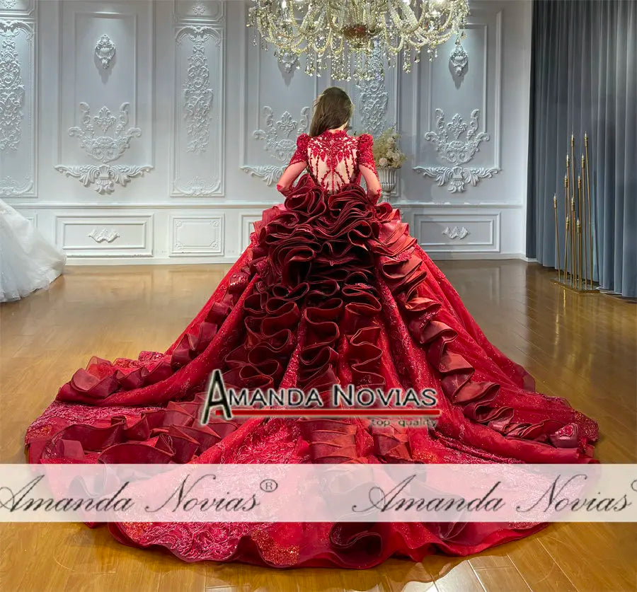 Amanda Novias Red Luxury Wedding Dress NS4738