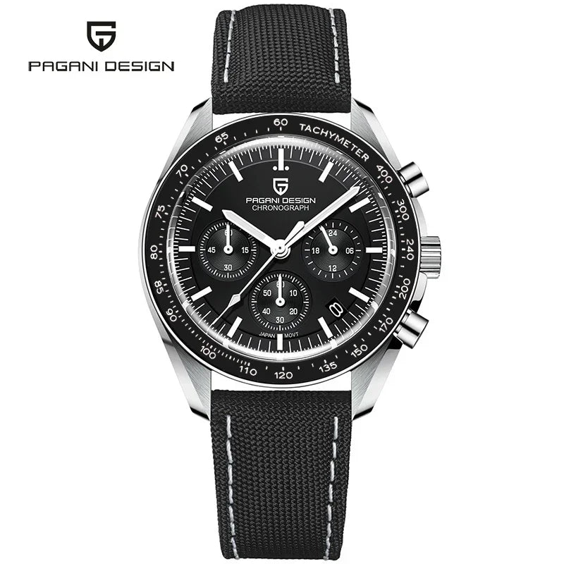 PAGANI DESIGN Moon Montres Homme 2023 Montre à Quartz de Luxe de Marque Supérieure pour Hommes Chronographe Saphir Lumineux Miroir Horloge Étanche