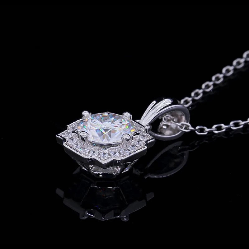 Bijoux en diamant doux à vendre pour cadeau d'anniversaire de petite amie en argent sterling 925 1CT collier de diamant cultivé en laboratoire boucles d'oreilles à tige