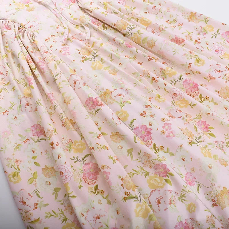 Robe longue élégante à imprimé floral 2024 pour femmes, sans bretelles, épaules dénudées, dos nu, robe de plage décontractée, vacances