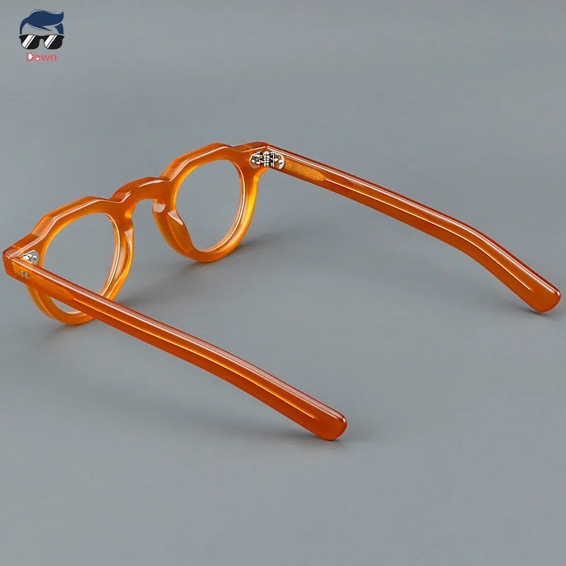 8013 Monture de lunettes ronde en acétate faite à la main pour hommes et femmes, marque de luxe, lunettes de lecture pour myopie, lunettes de protection élégantes sur ordonnance