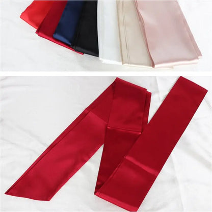 New Red/White/Blue Satin Silk Wide Belt Women Long Japanese Obi  Lace Up Waistbands Corset Belt Fabric Ribbon Cummerbund 250cm