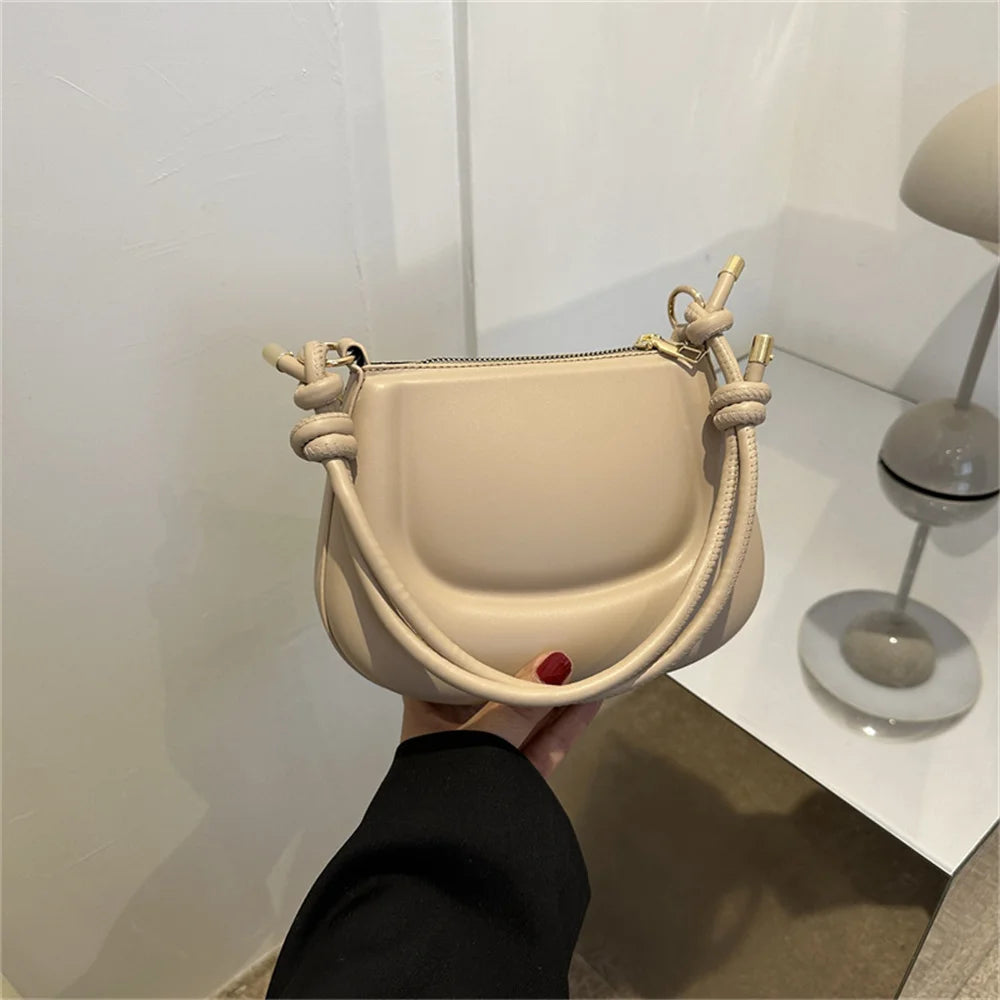 Sac à bandoulière en cuir PU souple pour femme, sac à main rétro violet de couleur unie, design tendance, petit sac à bandoulière pour fille