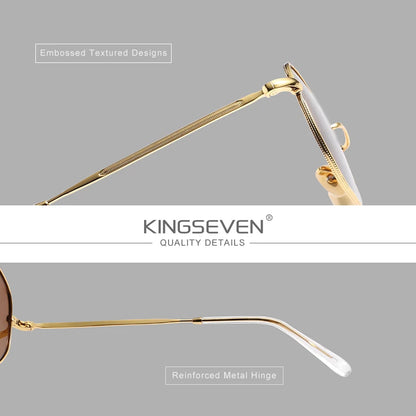 KINGSEVEN Lunettes de soleil polarisées polygonales UV400 Protection des yeux Élégance Lunettes pour femmes Anti-reflet Mode Hommes Lunettes d'extérieur